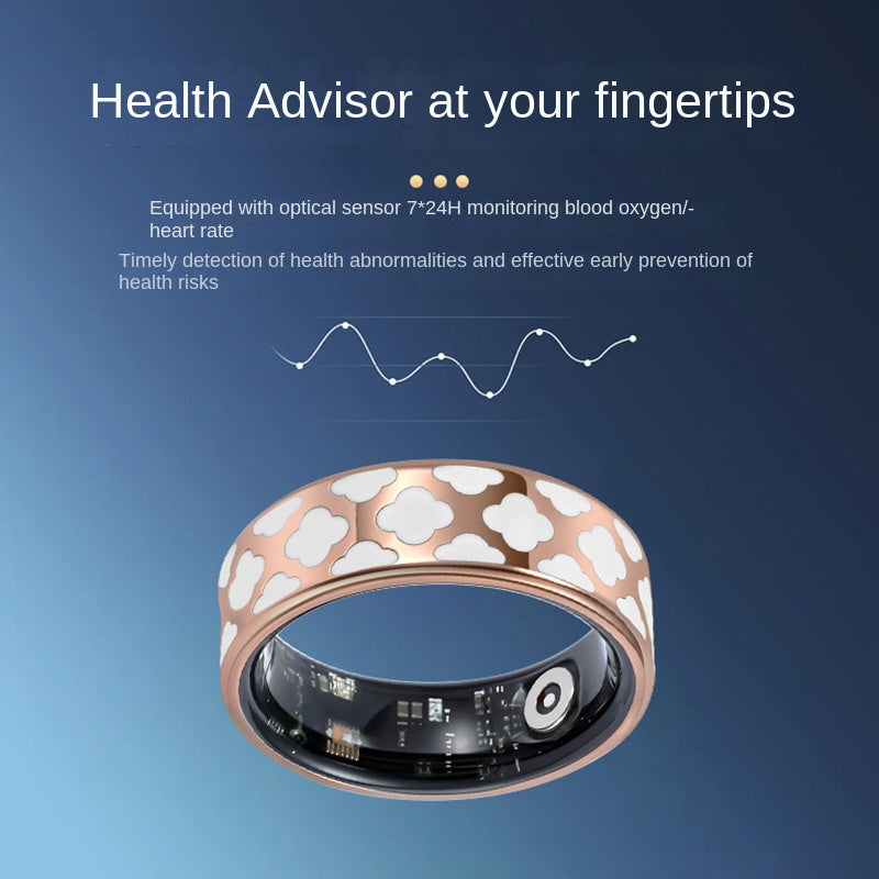 Smart Titanium Steel Ring – Waterproof Wellness Tracker