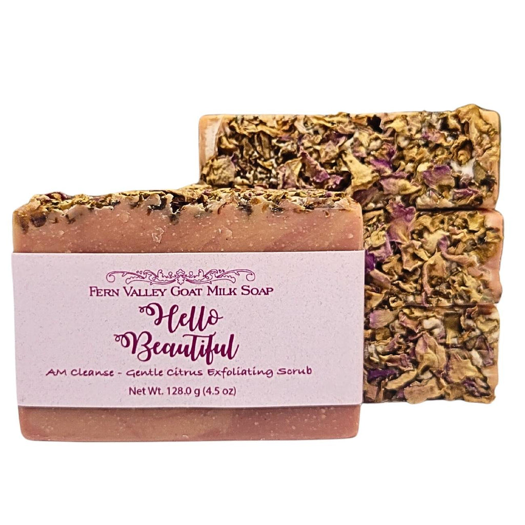 Hello Beautiful AM Cleanse – Goat Milk Exfoliating Soap